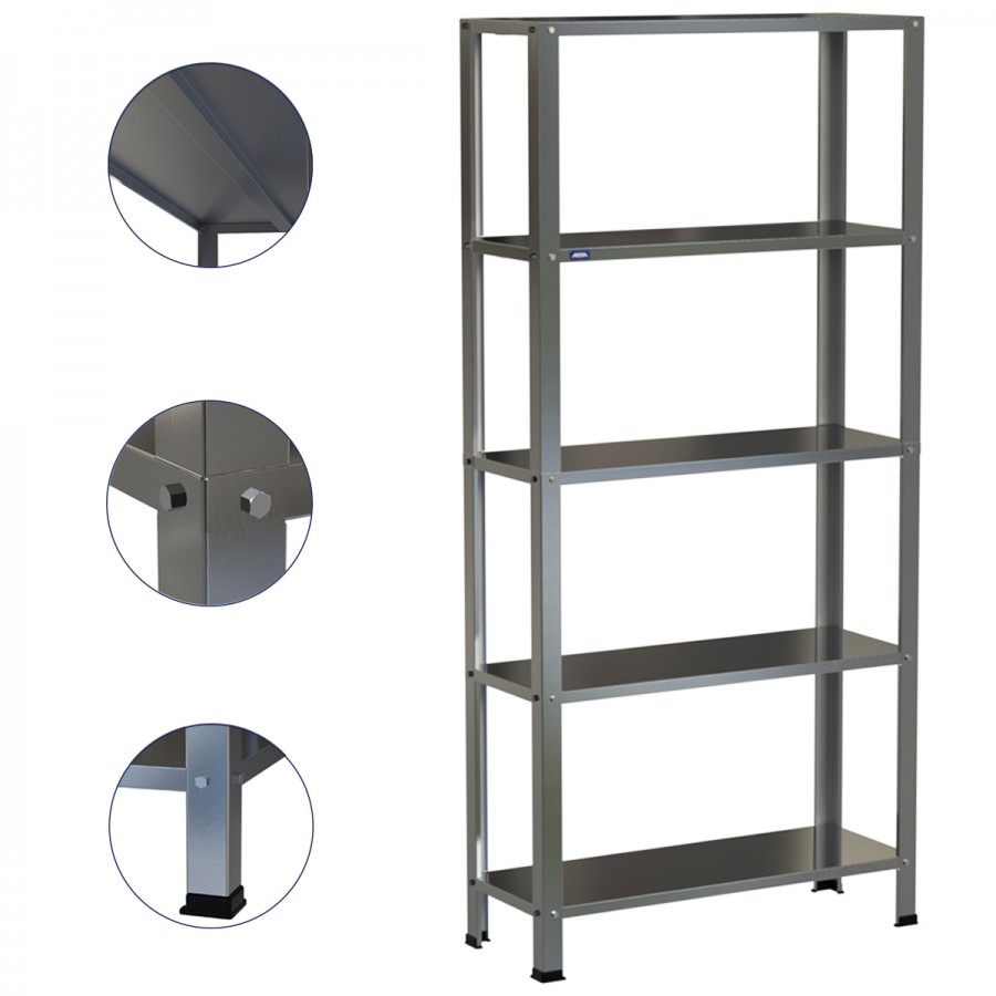 Estante Armário Prateleira Inox 5 Bandejas 300 X 800 Aisa